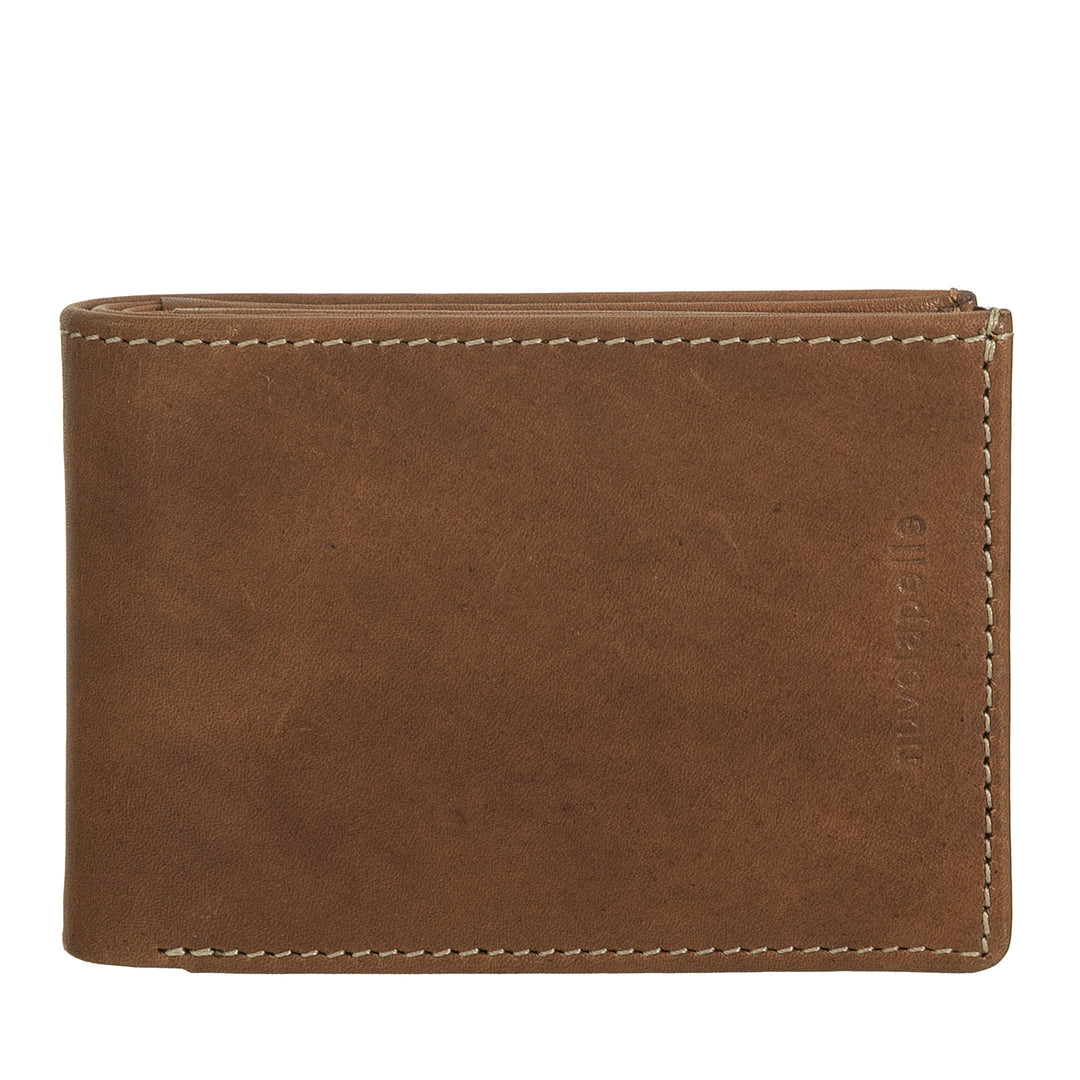 Nuvola Pelle Mini Portafoglio Uomo in Pelle con Portamonete – Compatto ed Elegante, da Taschino Giacca, con Scomparti Carte, Finestre Trasparenti e Design Minimal