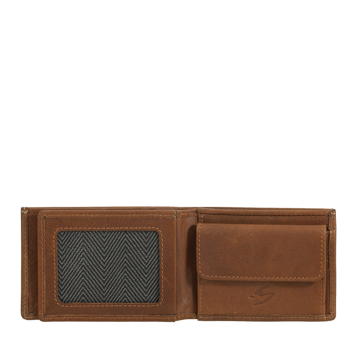 Nuvola Pelle Mini Portafoglio Uomo in Pelle con Portamonete – Compatto ed Elegante, da Taschino Giacca, con Scomparti Carte, Finestre Trasparenti e Design Minimal