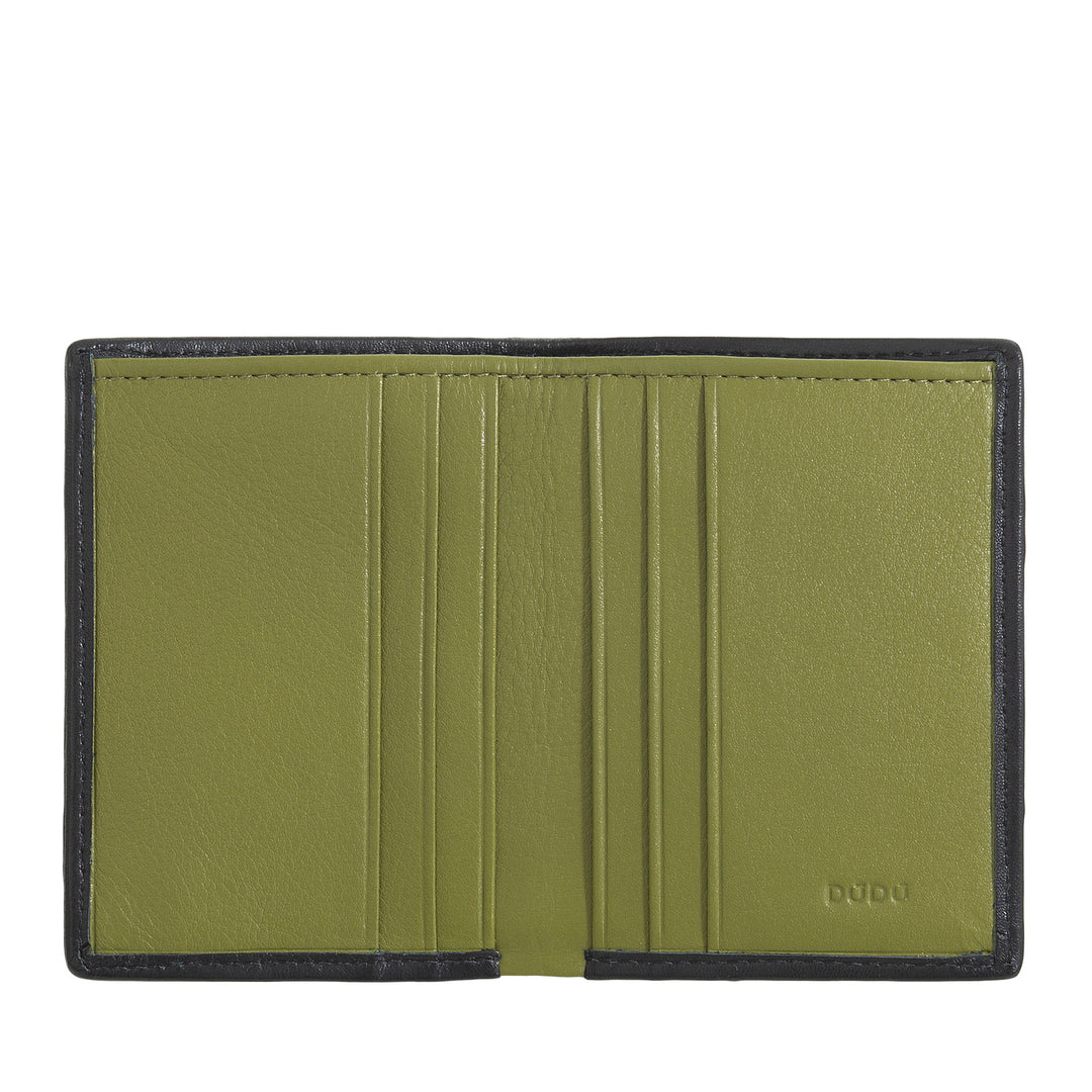 DUDU Portafoglio Piccolo Uomo in Pelle Intrecciata – Elegante e Sottile, Portafoglio Slim Porta Carte Tessere, Banconote e Documenti