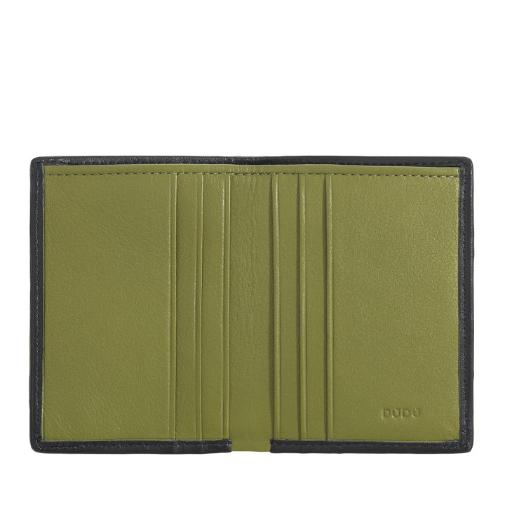 DUDU Portafoglio Piccolo Uomo in Pelle Intrecciata – Elegante e Sottile, Portafoglio Slim Porta Carte Tessere, Banconote e Documenti