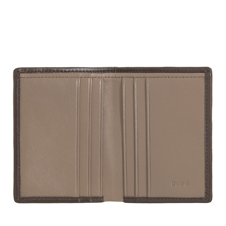 DUDU Portafoglio Piccolo Uomo in Pelle Intrecciata – Elegante e Sottile, Portafoglio Slim Porta Carte Tessere, Banconote e Documenti