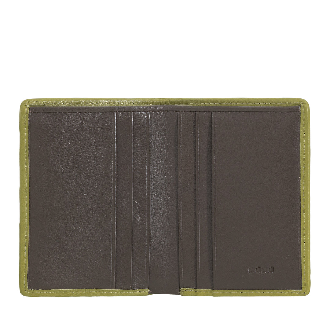 DUDU Portafoglio Piccolo Uomo in Pelle Intrecciata – Elegante e Sottile, Portafoglio Slim Porta Carte Tessere, Banconote e Documenti