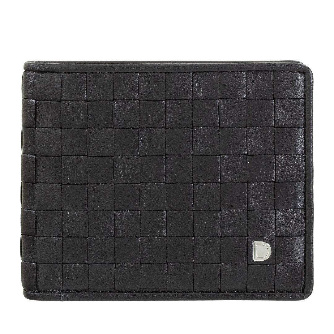 DUDU Portafoglio Uomo in Vera Pelle Intrecciata con Portamonete, Compatto e Sottile, Porta Carte di Credito e Banconote, Wallet Elegante Artigianale in Pelle Morbida