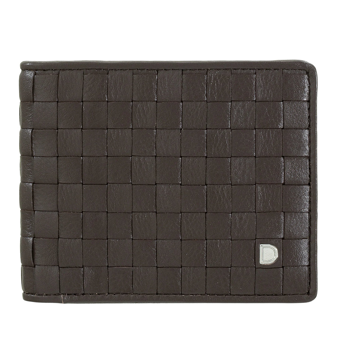DUDU Portafoglio Uomo in Vera Pelle Intrecciata con Portamonete, Compatto e Sottile, Porta Carte di Credito e Banconote, Wallet Elegante Artigianale in Pelle Morbida