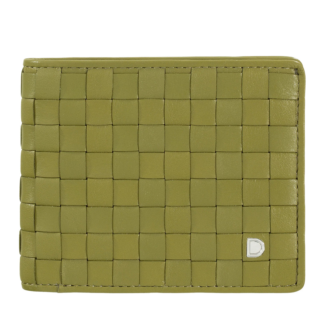 DUDU Portafoglio Uomo in Vera Pelle Intrecciata con Portamonete, Compatto e Sottile, Porta Carte di Credito e Banconote, Wallet Elegante Artigianale in Pelle Morbida