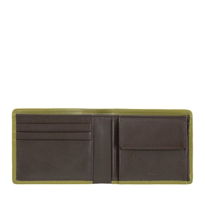 DUDU Portafoglio Uomo in Vera Pelle Intrecciata con Portamonete, Compatto e Sottile, Porta Carte di Credito e Banconote, Wallet Elegante Artigianale in Pelle Morbida
