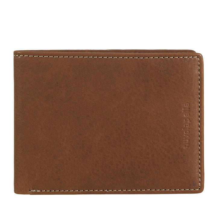 Nuvola Pelle Portafoglio Uomo Slim in Pelle Portacarte – Portafoglio Piccolo Sottile in Vera Pelle con Scomparti per Carte e Banconote – Design Compatto e Leggero