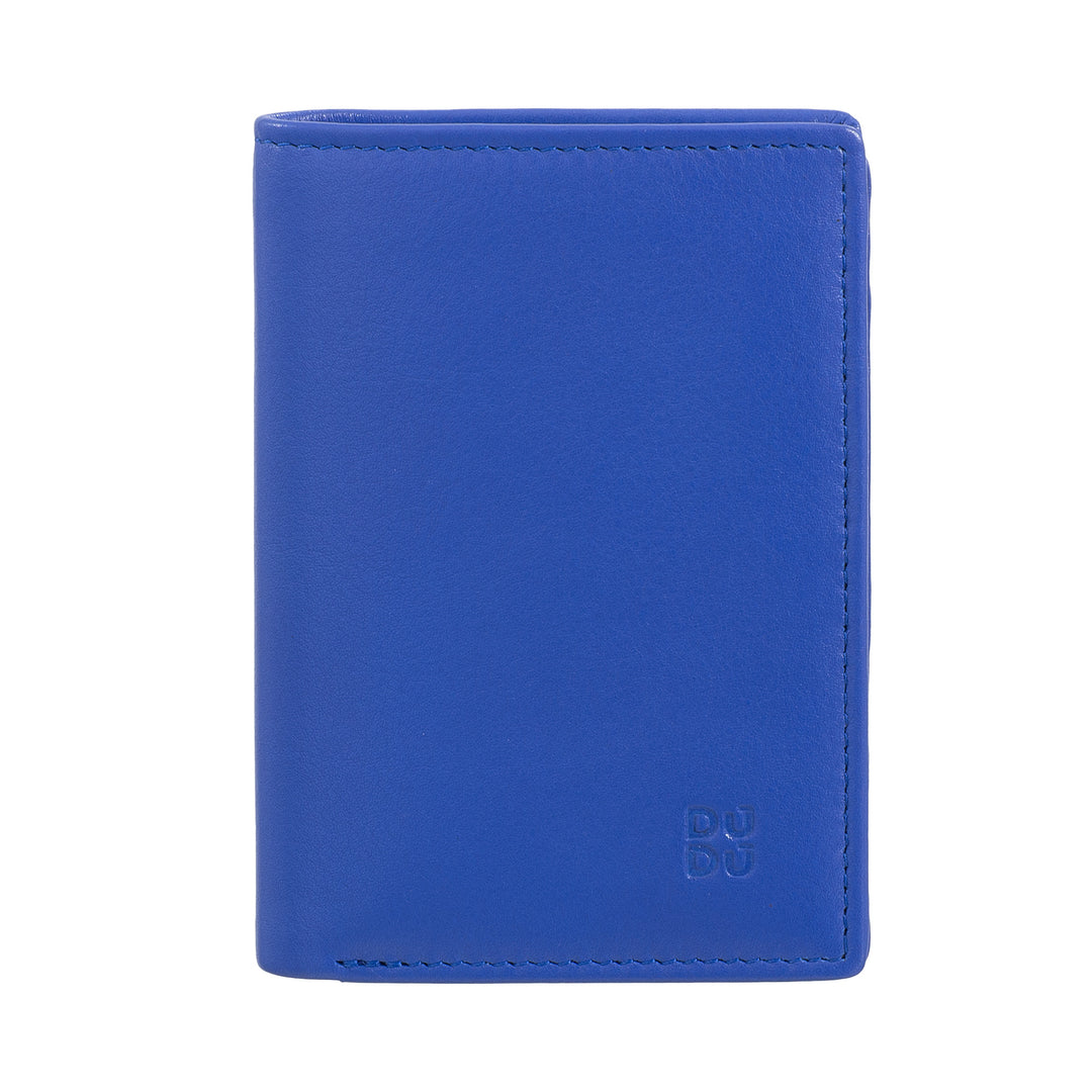 DUDU Portafoglio Uomo RFID Blocking in Pelle, Portafoglio Piccolo Tascabile Bifold con Finestra ID, 9 Porta Carte di Credito, Porta Banconote