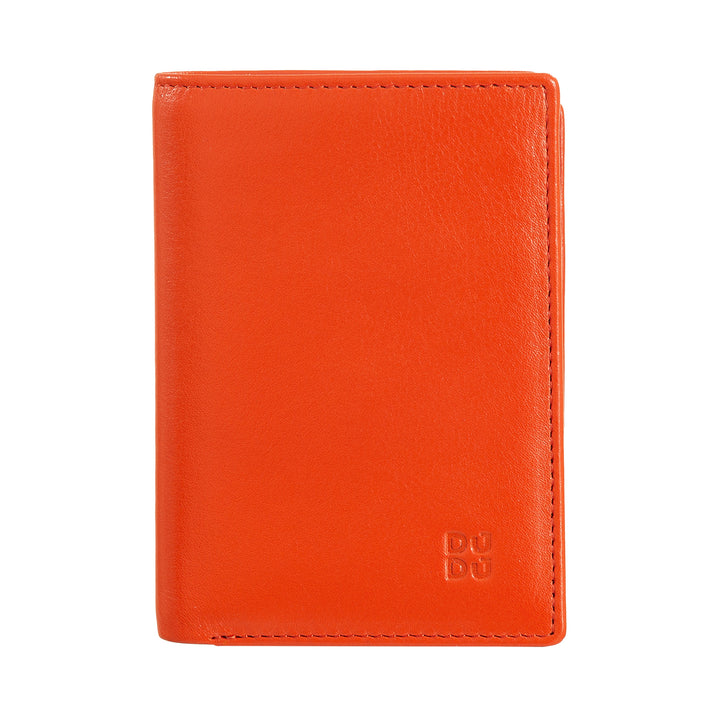 DUDU Portafoglio Uomo RFID Blocking in Pelle, Portafoglio Piccolo Tascabile Bifold con Finestra ID, 9 Porta Carte di Credito, Porta Banconote