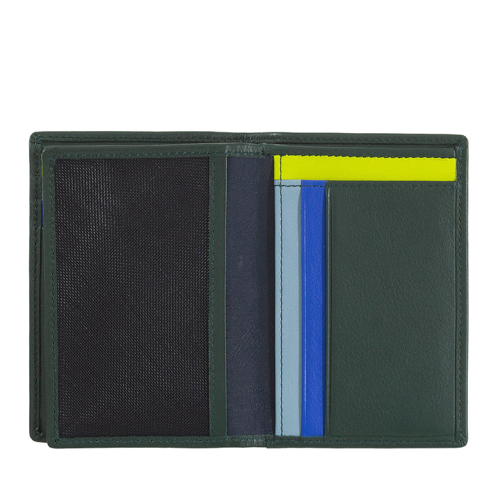 DUDU Portafoglio Uomo RFID Blocking in Pelle, Portafoglio Piccolo Tascabile Bifold con Finestra ID, 9 Porta Carte di Credito, Porta Banconote