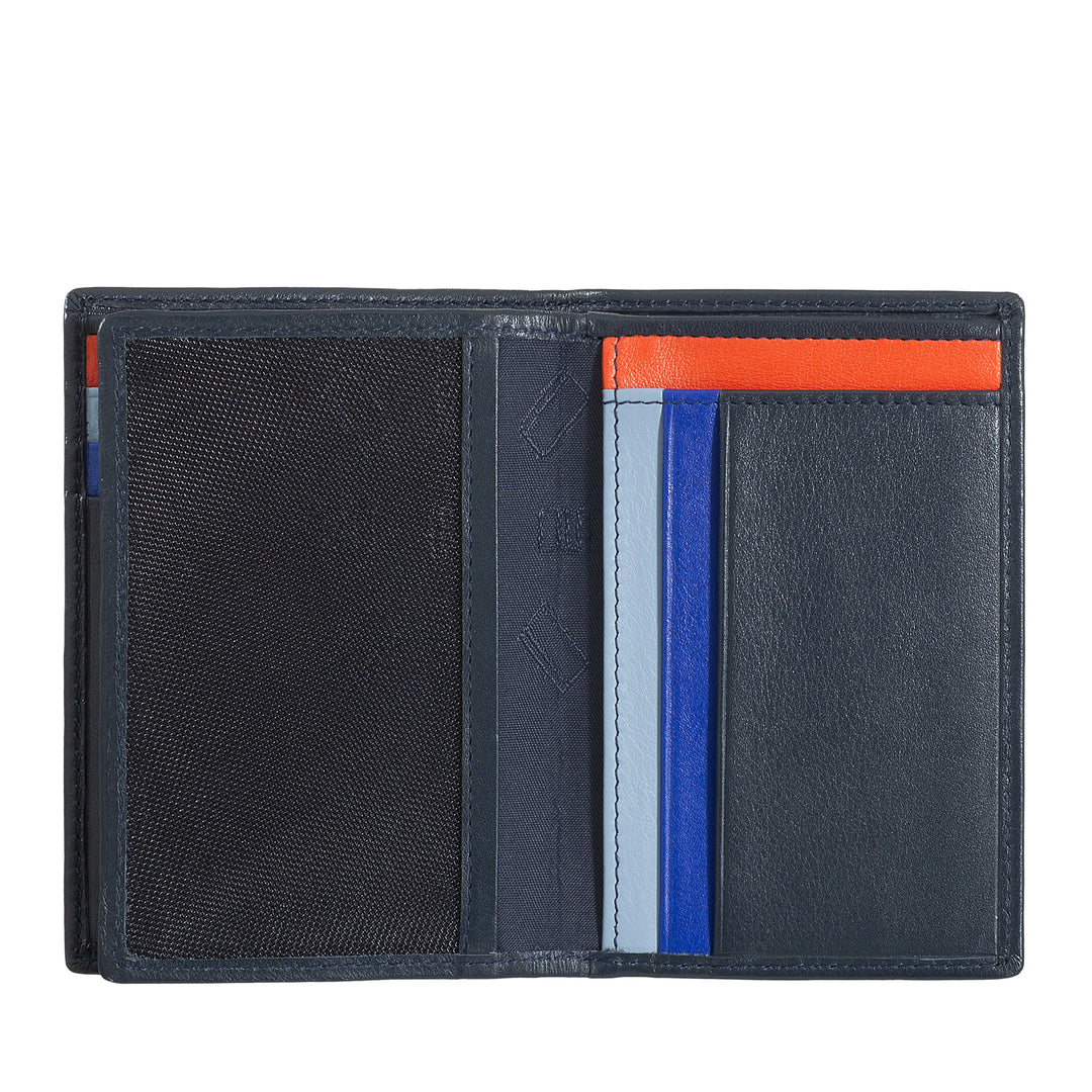 DUDU Portafoglio Uomo RFID Blocking in Pelle, Portafoglio Piccolo Tascabile Bifold con Finestra ID, 9 Porta Carte di Credito, Porta Banconote