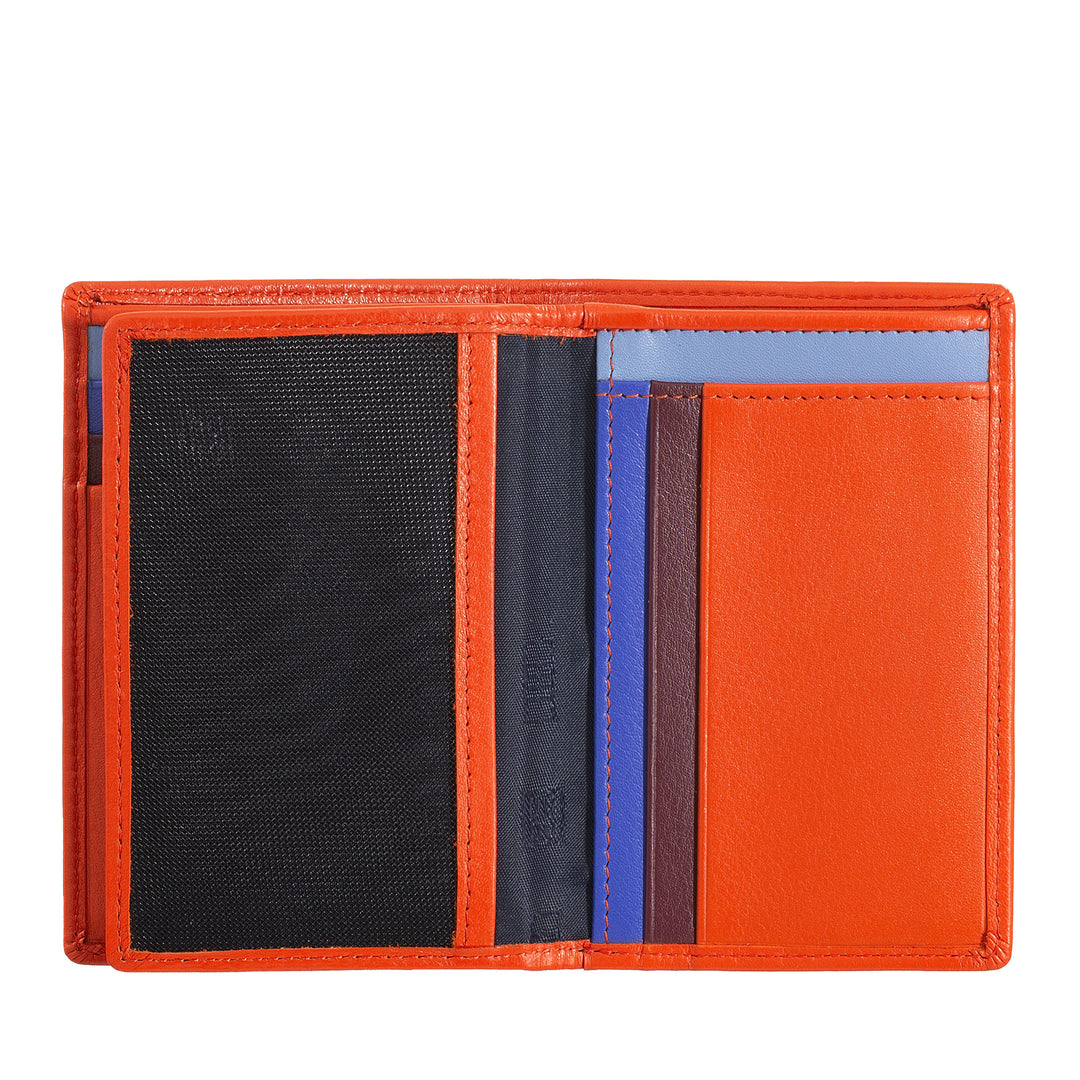 DUDU Portafoglio Uomo RFID Blocking in Pelle, Portafoglio Piccolo Tascabile Bifold con Finestra ID, 9 Porta Carte di Credito, Porta Banconote