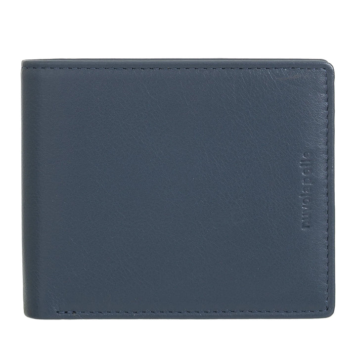 Nuvola Pelle Portafoglio Uomo in Pelle Piccolo con Portamonete e Porta Carte – Compatto da Tasca, Slim Sottile e Pratico per Uso Quotidiano