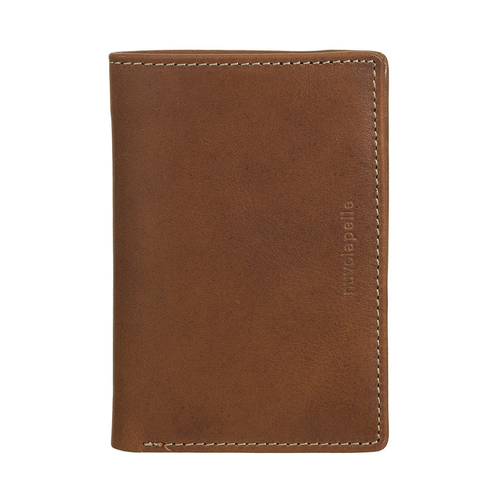 Nuvola Pelle Portafoglio Uomo Piccolo di Vera Pelle, Portafoglio Portacarte Slim con Zip Posteriore, Tascabile, Portafogli Compatto