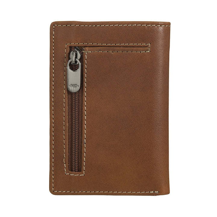 Nuvola Pelle Portafoglio Uomo Piccolo di Vera Pelle, Portafoglio Portacarte Slim con Zip Posteriore, Tascabile, Portafogli Compatto