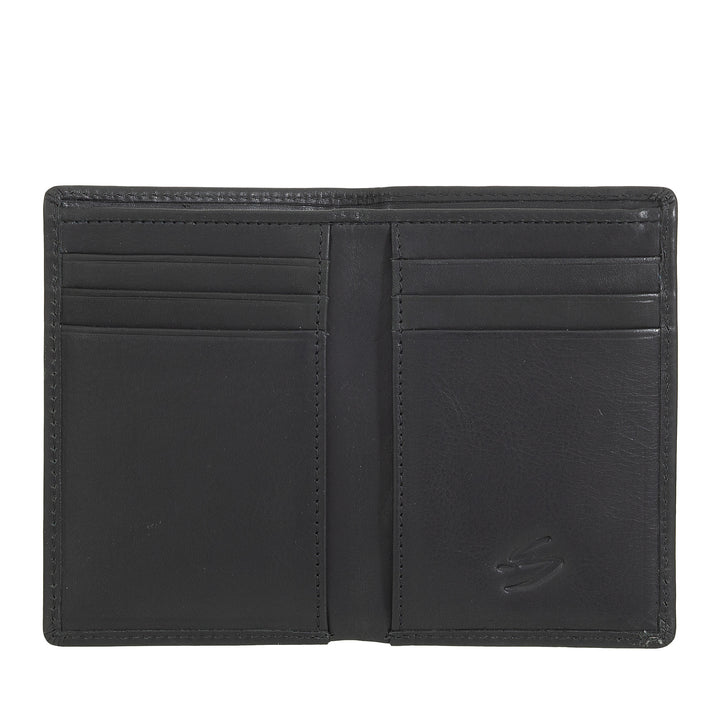 Nuvola Pelle Portafoglio Uomo Piccolo di Vera Pelle, Portafoglio Portacarte Slim con Zip Posteriore, Tascabile, Portafogli Compatto