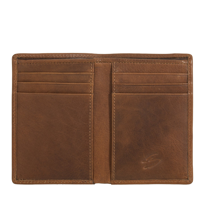 Nuvola Pelle Portafoglio Uomo Piccolo di Vera Pelle, Portafoglio Portacarte Slim con Zip Posteriore, Tascabile, Portafogli Compatto