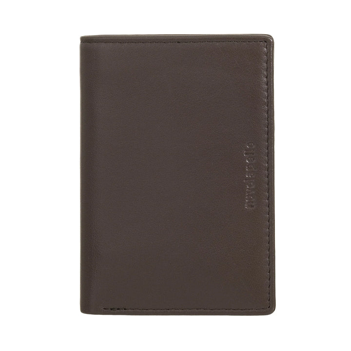 Nuvola Pelle Portafoglio Uomo Piccolo di Vera Pelle, Portafoglio Portacarte Slim con Zip Posteriore, Tascabile, Compatto, Portafoglio