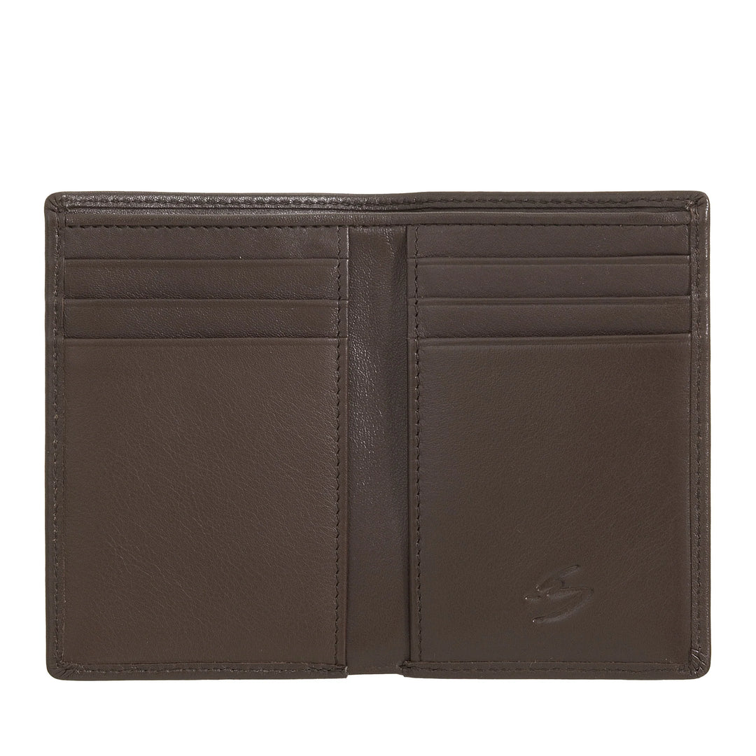 Nuvola Pelle Portafoglio Uomo Piccolo di Vera Pelle, Portafoglio Portacarte Slim con Zip Posteriore, Tascabile, Compatto, Portafoglio