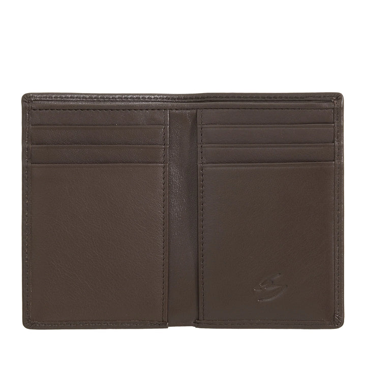 Nuvola Pelle Portafoglio Uomo Piccolo di Vera Pelle, Portafoglio Portacarte Slim con Zip Posteriore, Tascabile, Compatto, Portafoglio