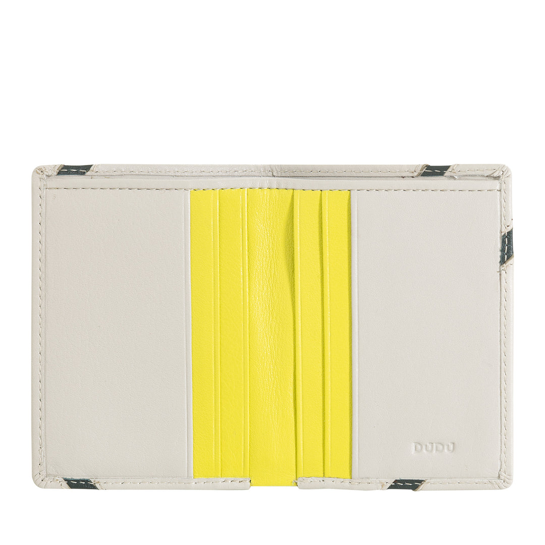 DUDU Portafoglio Uomo Piccolo Slim in Vera Pelle – Design Tennis con Tasche Porta Carte e Banconote – Compatto e Originale
