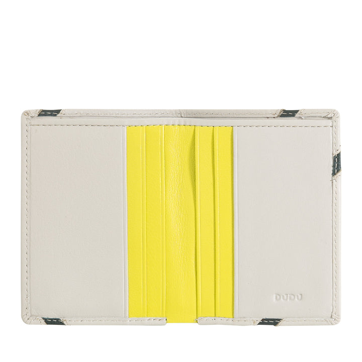 DUDU Portafoglio Uomo Piccolo Slim in Vera Pelle – Design Tennis con Tasche Porta Carte e Banconote – Compatto e Originale