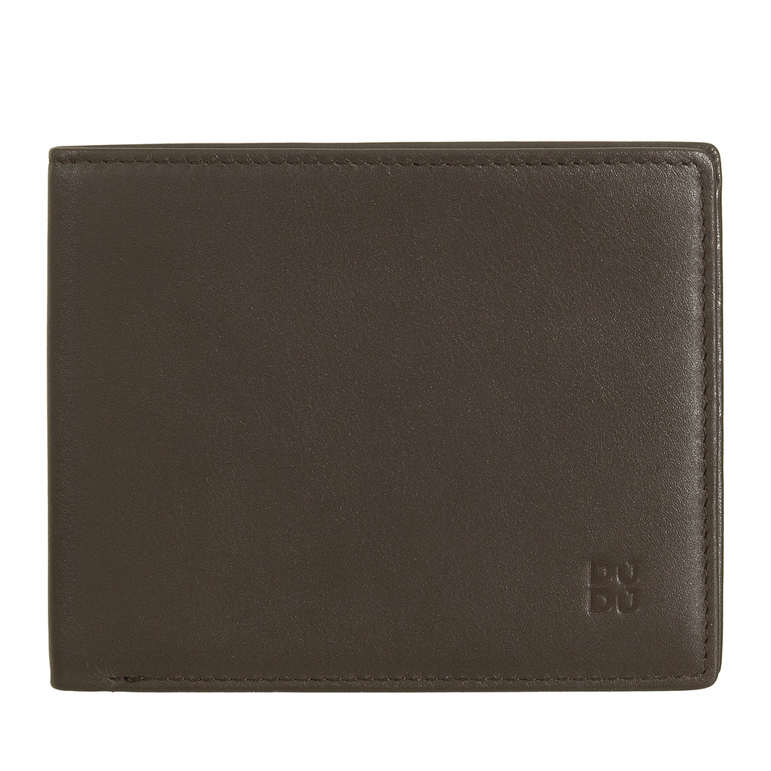 DUDU Portafoglio uomo RFID porta carte di credito in vera pelle da 8 tessere porta banconote