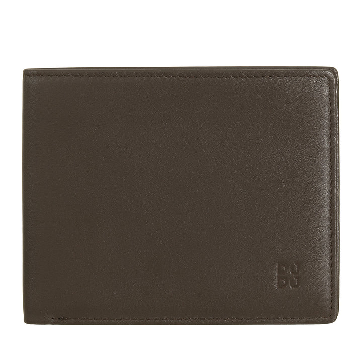 DUDU Portafoglio uomo RFID porta carte di credito in vera pelle da 8 tessere porta banconote