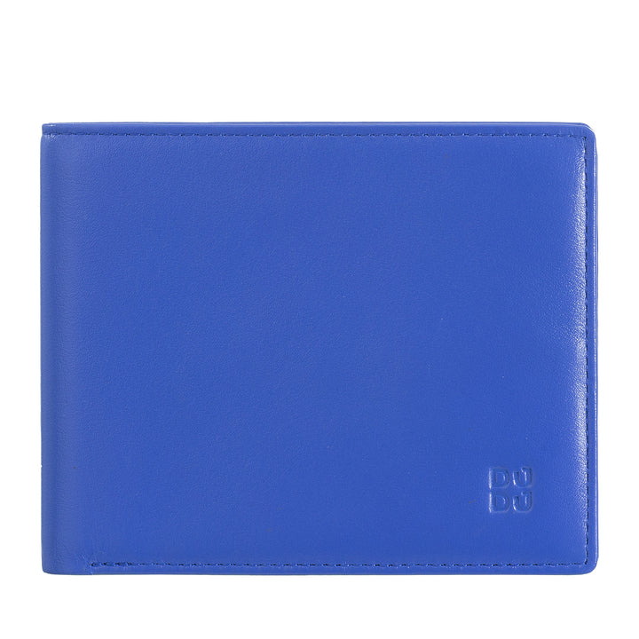 DUDU Portafoglio uomo RFID porta carte di credito in vera pelle da 8 tessere porta banconote