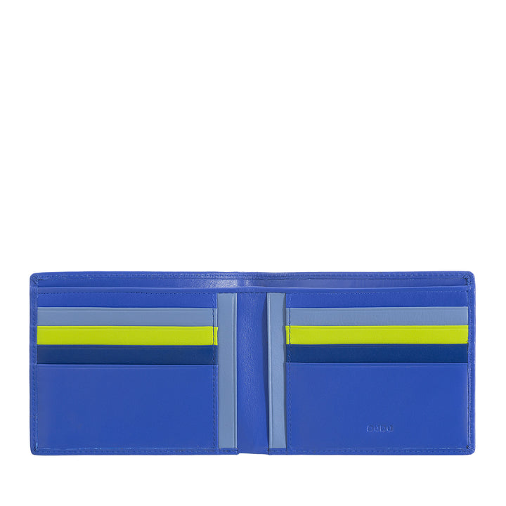 DUDU Portafoglio uomo RFID porta carte di credito in vera pelle da 8 tessere porta banconote