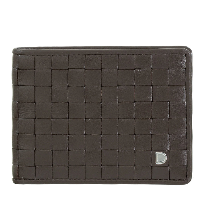 DUDU Portafoglio Uomo in Vera Pelle Intrecciata, Porta Carte di Credito e Banconote, Wallet Compatto e Sottile, Elegante Portafoglio Bifold in Pelle