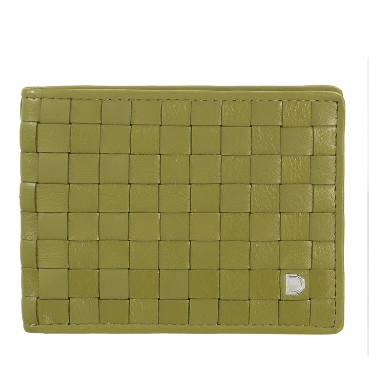 DUDU Portafoglio Uomo in Vera Pelle Intrecciata, Porta Carte di Credito e Banconote, Wallet Compatto e Sottile, Elegante Portafoglio Bifold in Pelle