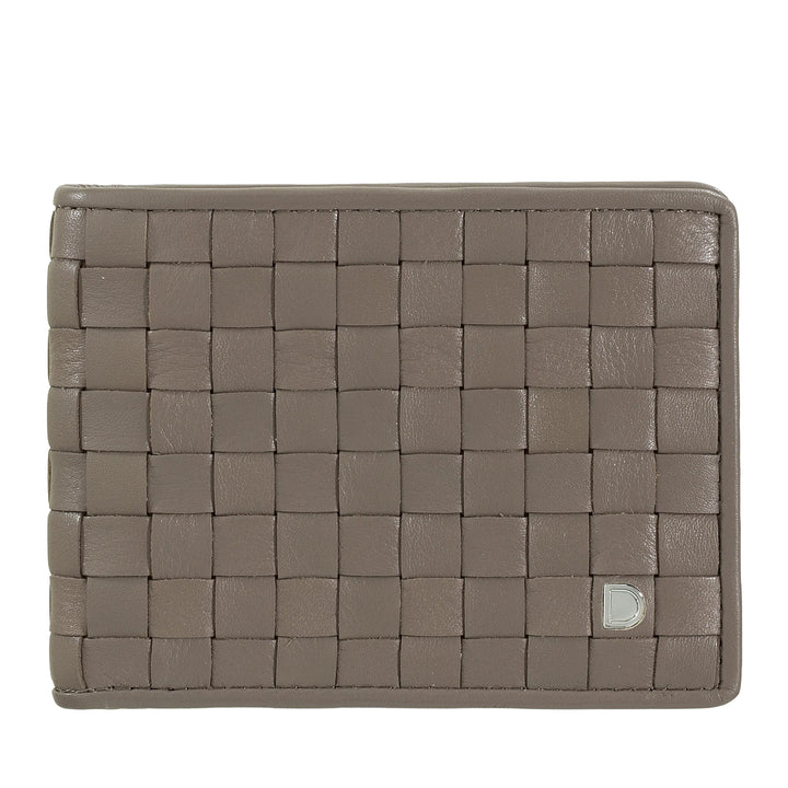 DUDU Portafoglio Uomo in Vera Pelle Intrecciata, Porta Carte di Credito e Banconote, Wallet Compatto e Sottile, Elegante Portafoglio Bifold in Pelle