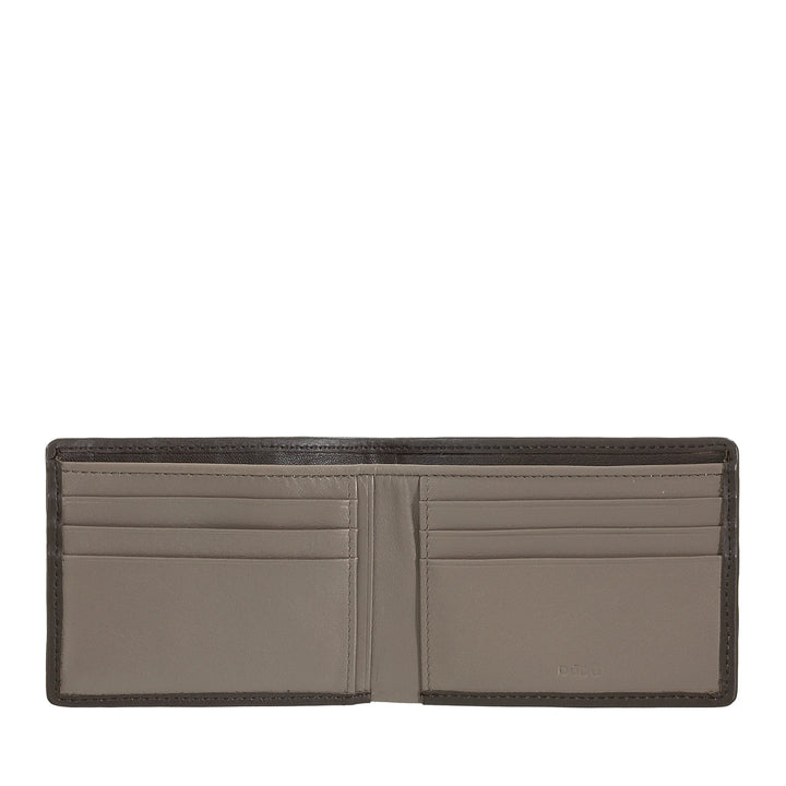 DUDU Portafoglio Uomo in Vera Pelle Intrecciata, Porta Carte di Credito e Banconote, Wallet Compatto e Sottile, Elegante Portafoglio Bifold in Pelle