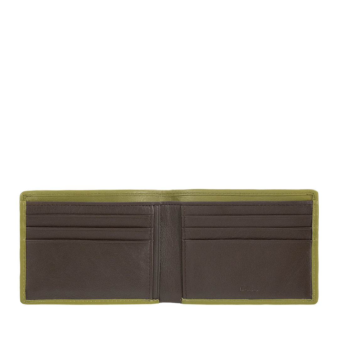 DUDU Portafoglio Uomo in Vera Pelle Intrecciata, Porta Carte di Credito e Banconote, Wallet Compatto e Sottile, Elegante Portafoglio Bifold in Pelle