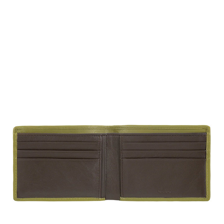 DUDU Portafoglio Uomo in Vera Pelle Intrecciata, Porta Carte di Credito e Banconote, Wallet Compatto e Sottile, Elegante Portafoglio Bifold in Pelle