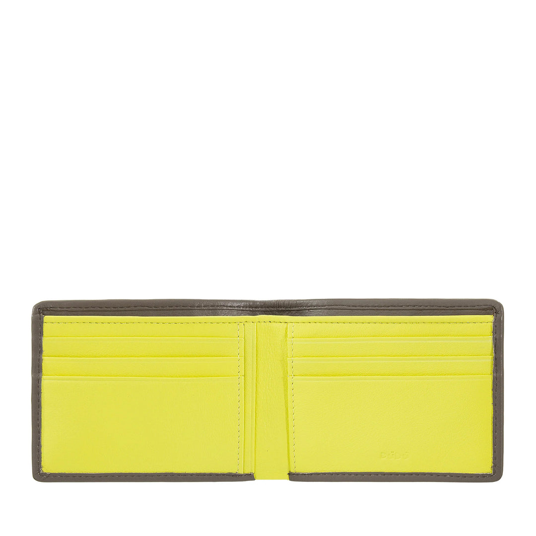 DUDU Portafoglio Uomo in Vera Pelle Intrecciata, Porta Carte di Credito e Banconote, Wallet Compatto e Sottile, Elegante Portafoglio Bifold in Pelle