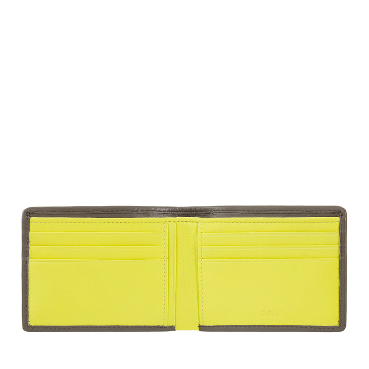 DUDU Portafoglio Uomo in Vera Pelle Intrecciata, Porta Carte di Credito e Banconote, Wallet Compatto e Sottile, Elegante Portafoglio Bifold in Pelle