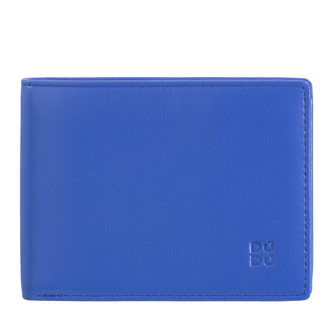 DUDU Portafoglio Uomo Blocco RFID in Pelle Schermato Piccolo da Tasca con slot Porta Carte di Credito