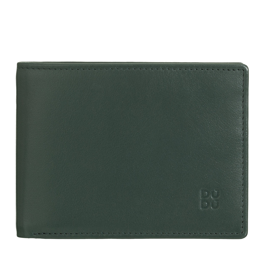 DUDU Portafoglio Uomo Blocco RFID in Pelle Schermato Piccolo da Tasca con slot Porta Carte di Credito