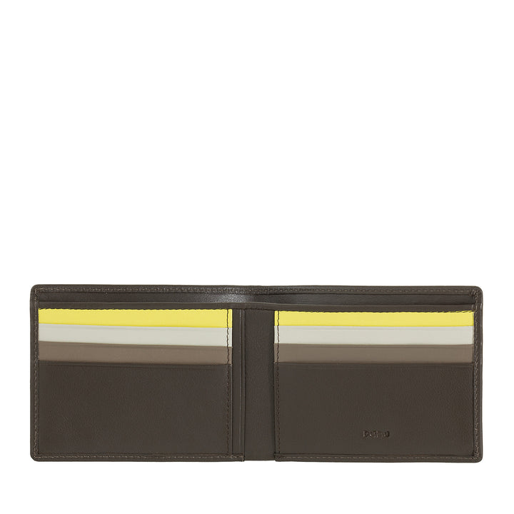 DUDU Portafoglio Uomo Blocco RFID in Pelle Schermato Piccolo da Tasca con slot Porta Carte di Credito