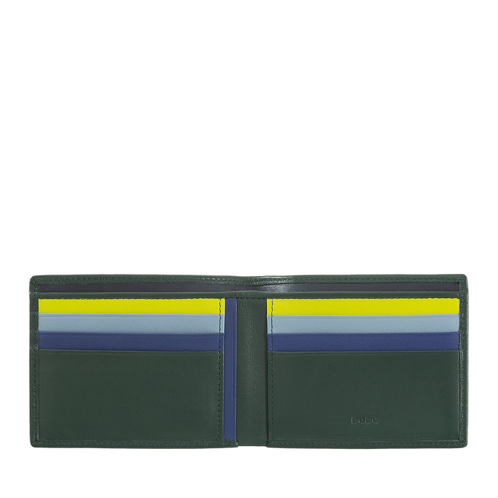 DUDU Portafoglio Uomo Blocco RFID in Pelle Schermato Piccolo da Tasca con slot Porta Carte di Credito