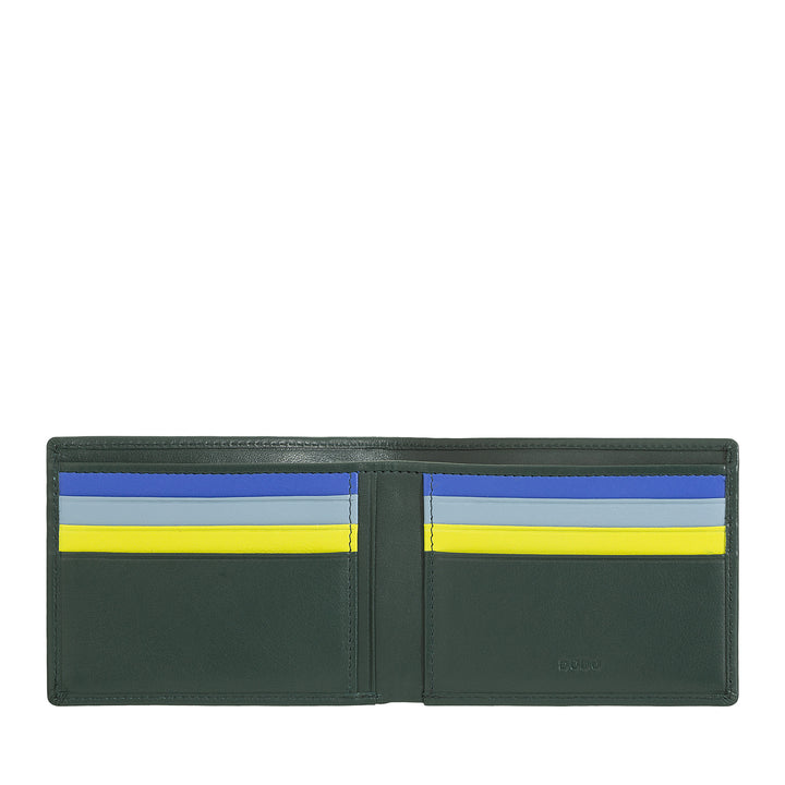 DUDU Portafoglio Uomo Blocco RFID in Pelle Schermato Piccolo da Tasca con slot Porta Carte di Credito
