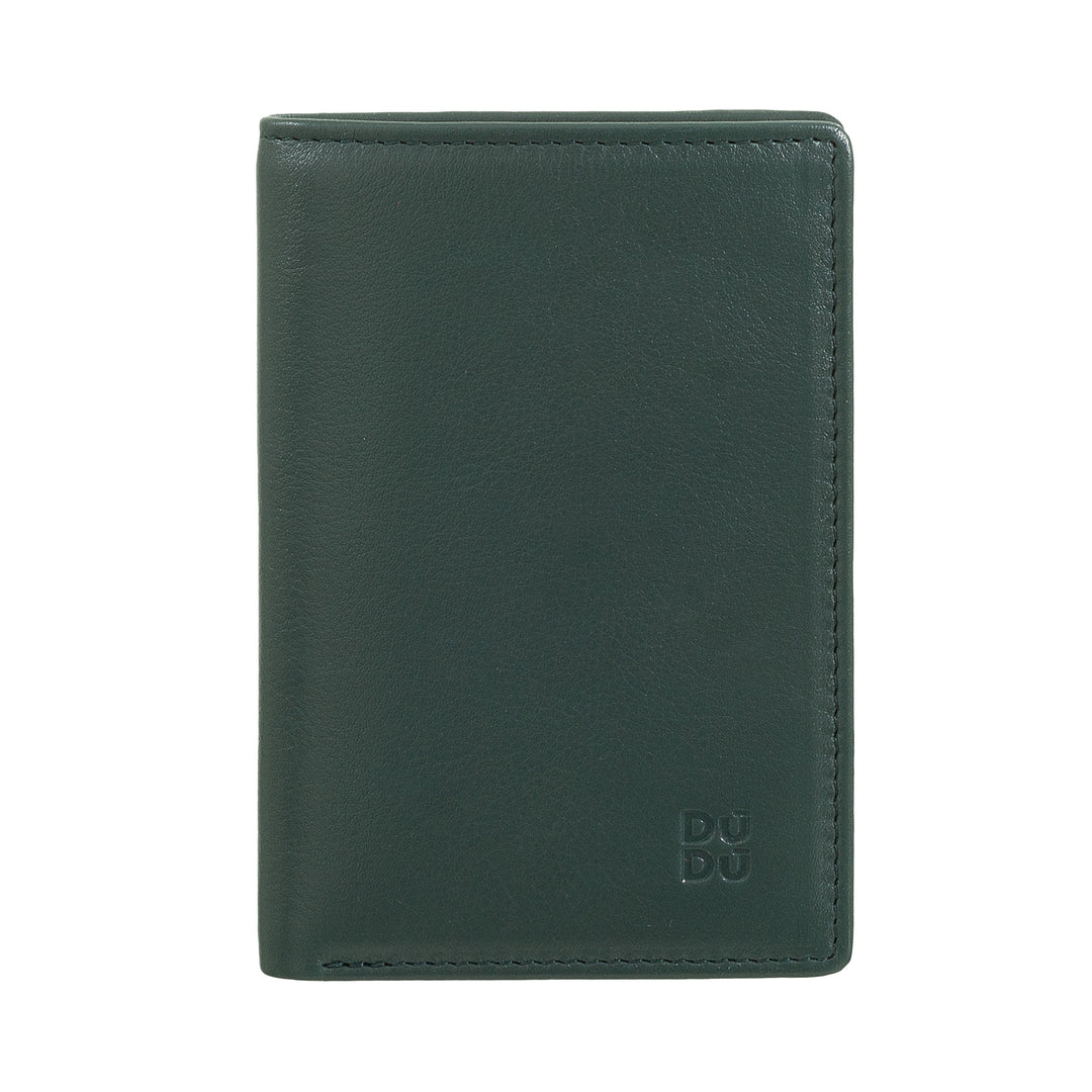 DUDU Portafoglio Uomo in Pelle Piccolo, Portafoglio Uomo Slim Compatto con Porta Carte di Credito, Porta Banconote Contanti, Zip Portamonete, con Protezione RFID