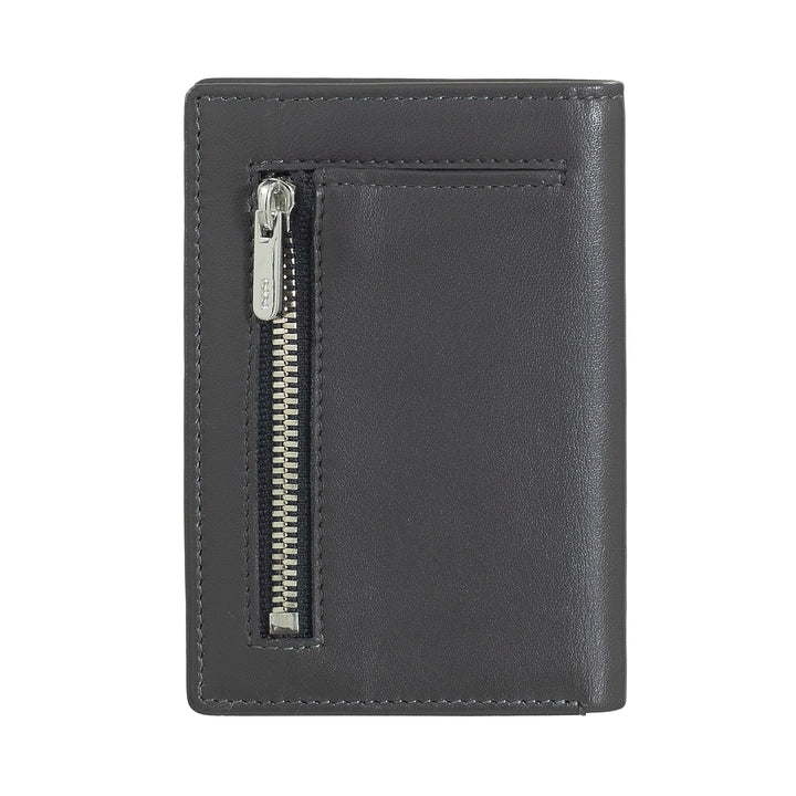 DUDU Portafoglio Uomo in Pelle Piccolo, Portafoglio Uomo Slim Compatto con Porta Carte di Credito, Porta Banconote Contanti, Zip Portamonete, con Protezione RFID