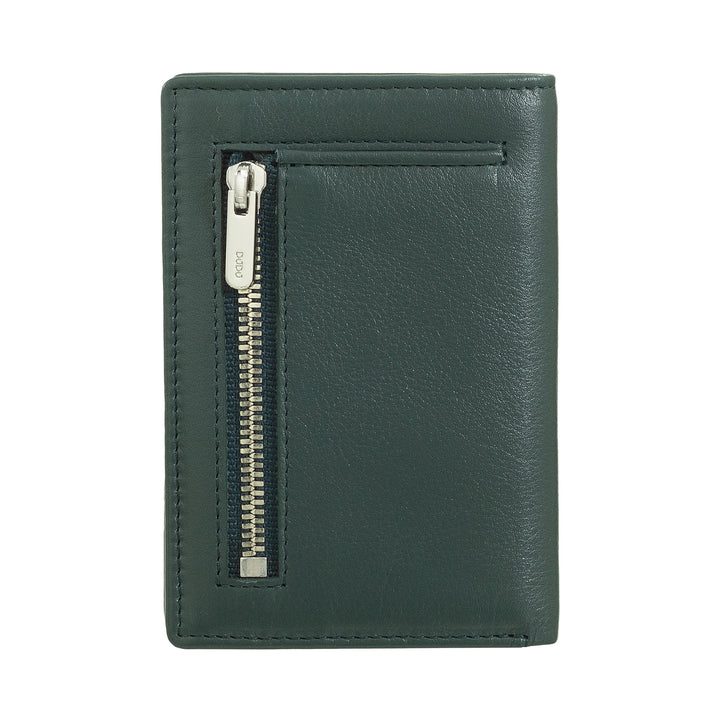 DUDU Portafoglio Uomo in Pelle Piccolo, Portafoglio Uomo Slim Compatto con Porta Carte di Credito, Porta Banconote Contanti, Zip Portamonete, con Protezione RFID