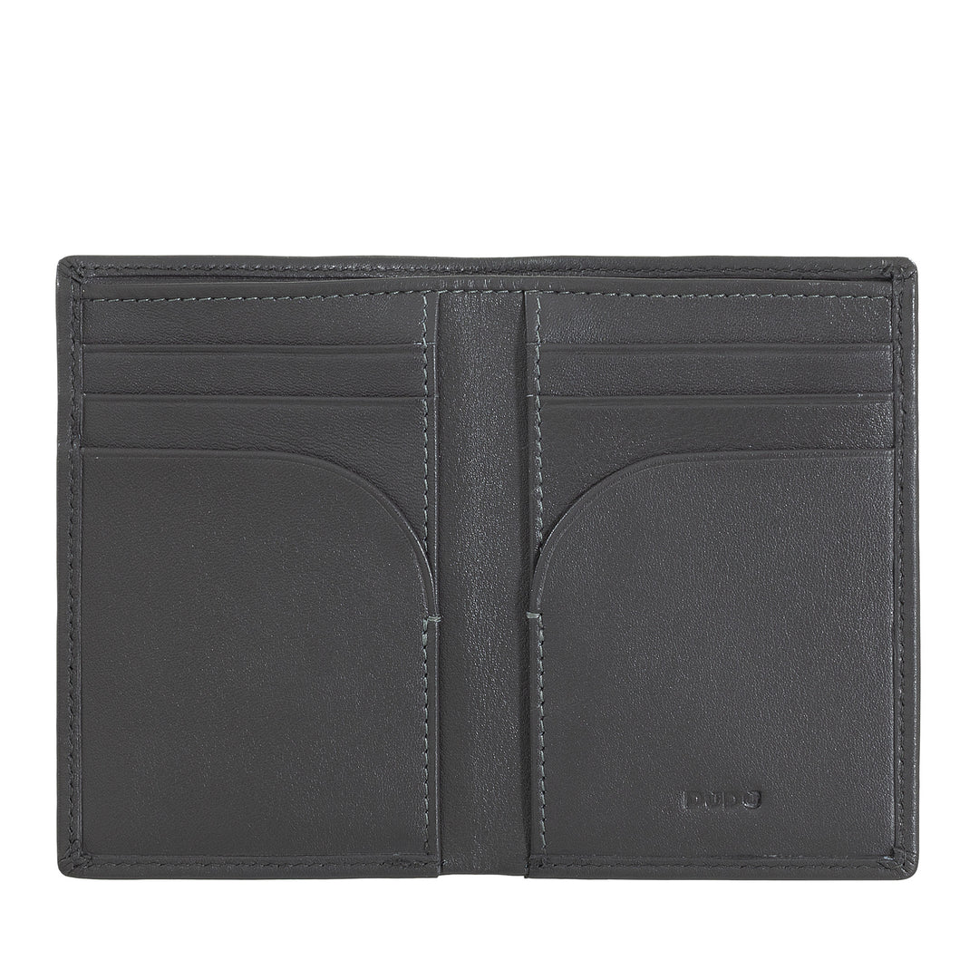 DUDU Portafoglio Uomo in Pelle Piccolo, Portafoglio Uomo Slim Compatto con Porta Carte di Credito, Porta Banconote Contanti, Zip Portamonete, con Protezione RFID