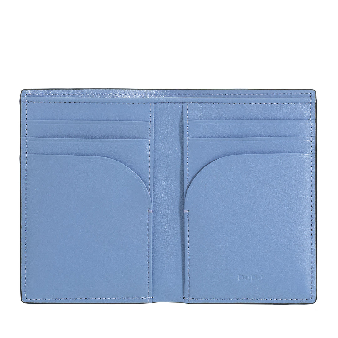 DUDU Portafoglio Uomo in Pelle Piccolo, Portafogli Uomo RFID Slim Pelle Stampata - Compatto con Porta Carte di Credito, Porta Banconote Contanti, Zip Portamonete