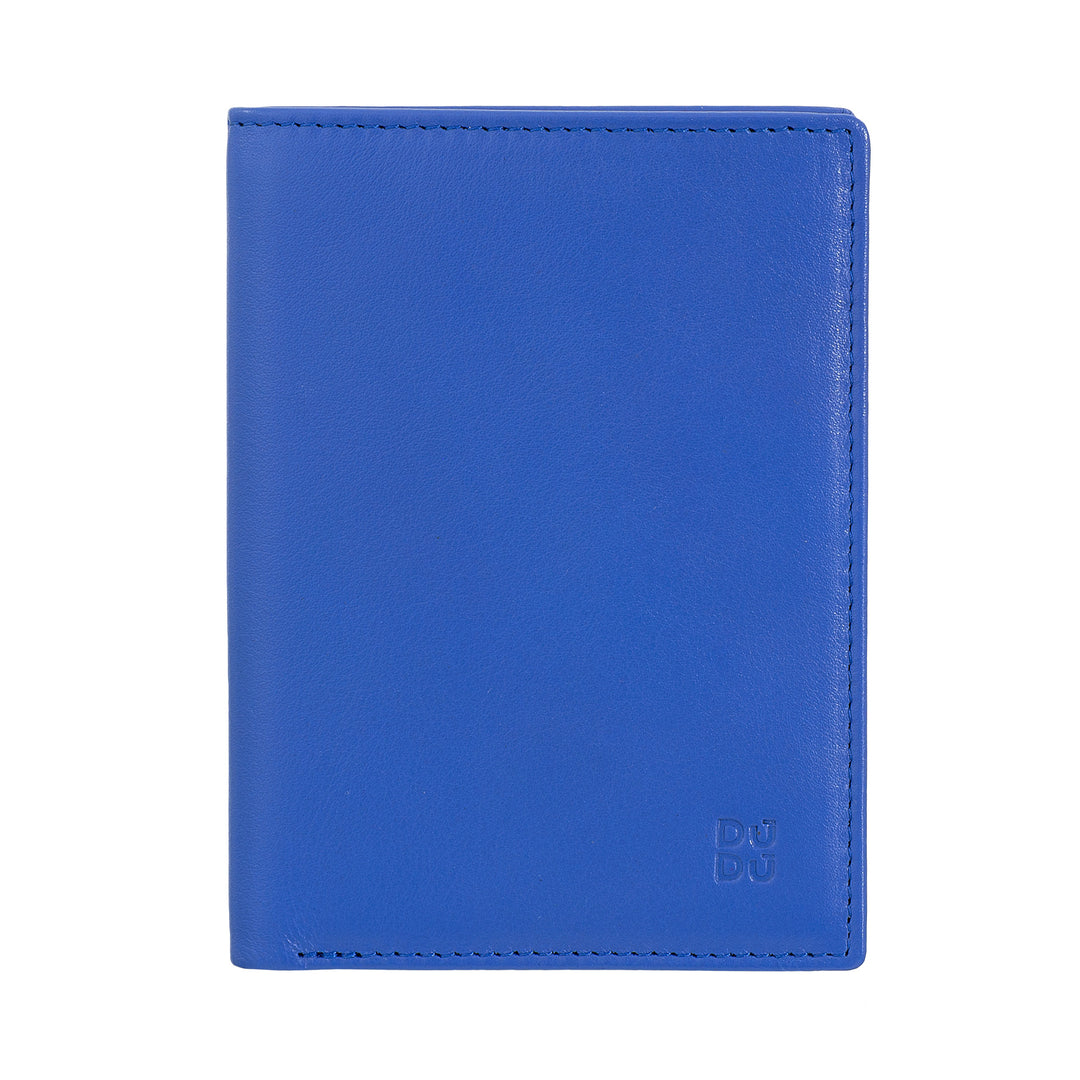 DUDU Portafoglio Uomo Slim di Vera Pelle, Piccolo e Sottile, Porta Soldi e Carte di Credito, Portacarte Compatto con Cerniera Zip Interna, Design Minimal