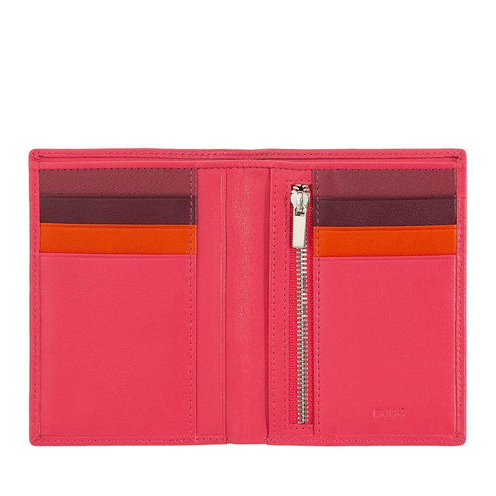 DUDU Portafoglio Uomo Slim di Vera Pelle, Piccolo e Sottile, Porta Soldi e Carte di Credito, Portacarte Compatto con Cerniera Zip Interna, Design Minimal